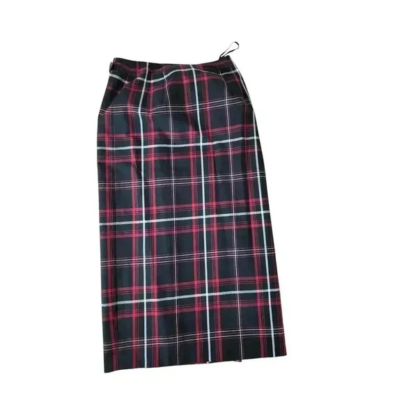 Vintage Charter Club Tartan Plaid Wrap Maxi Skirt Size 10 Wool Blend - Picture 1 of 7